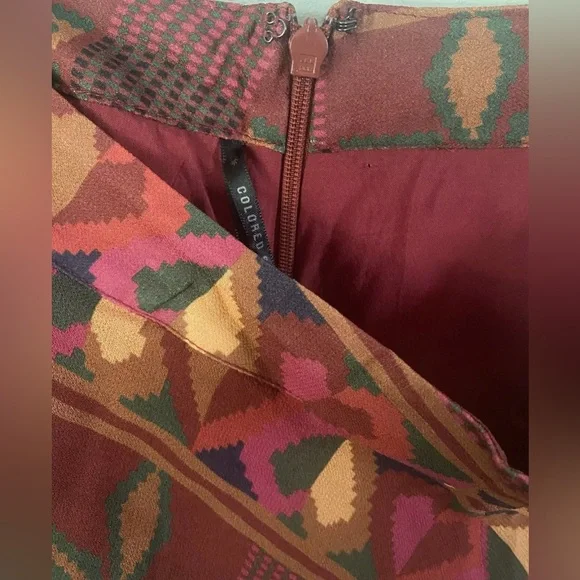 Anthropologie Farm Rio chiffon mini skirt Sz M Multicolor pineapple